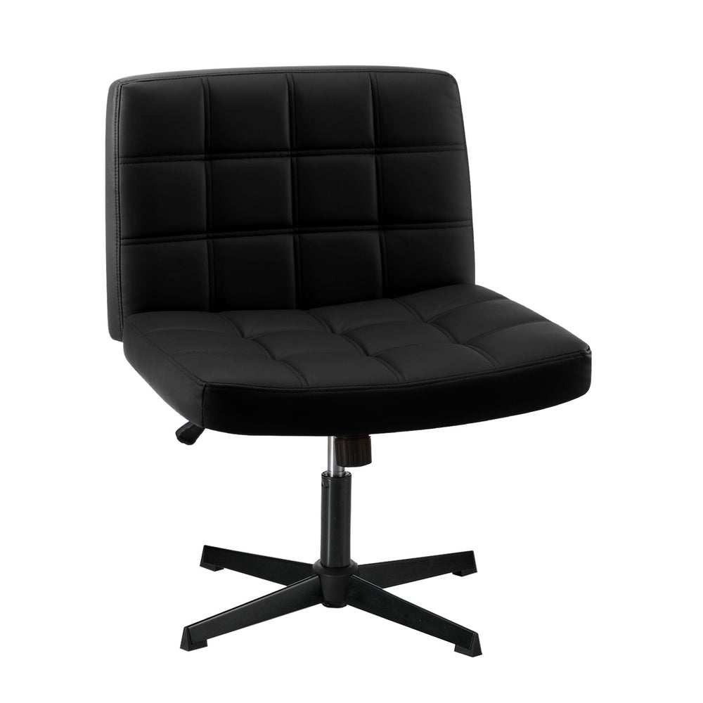 Mid Back Office Chair Wide Seat Black/Brown/White