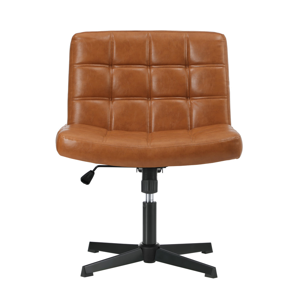 Mid Back Office Chair Wide Seat Black/Brown/White