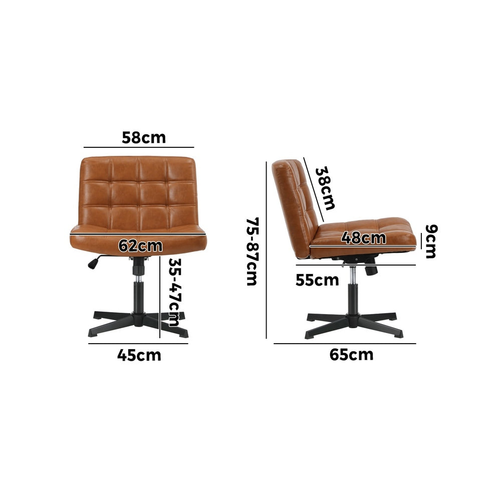 Mid Back Office Chair Wide Seat Black/Brown/White