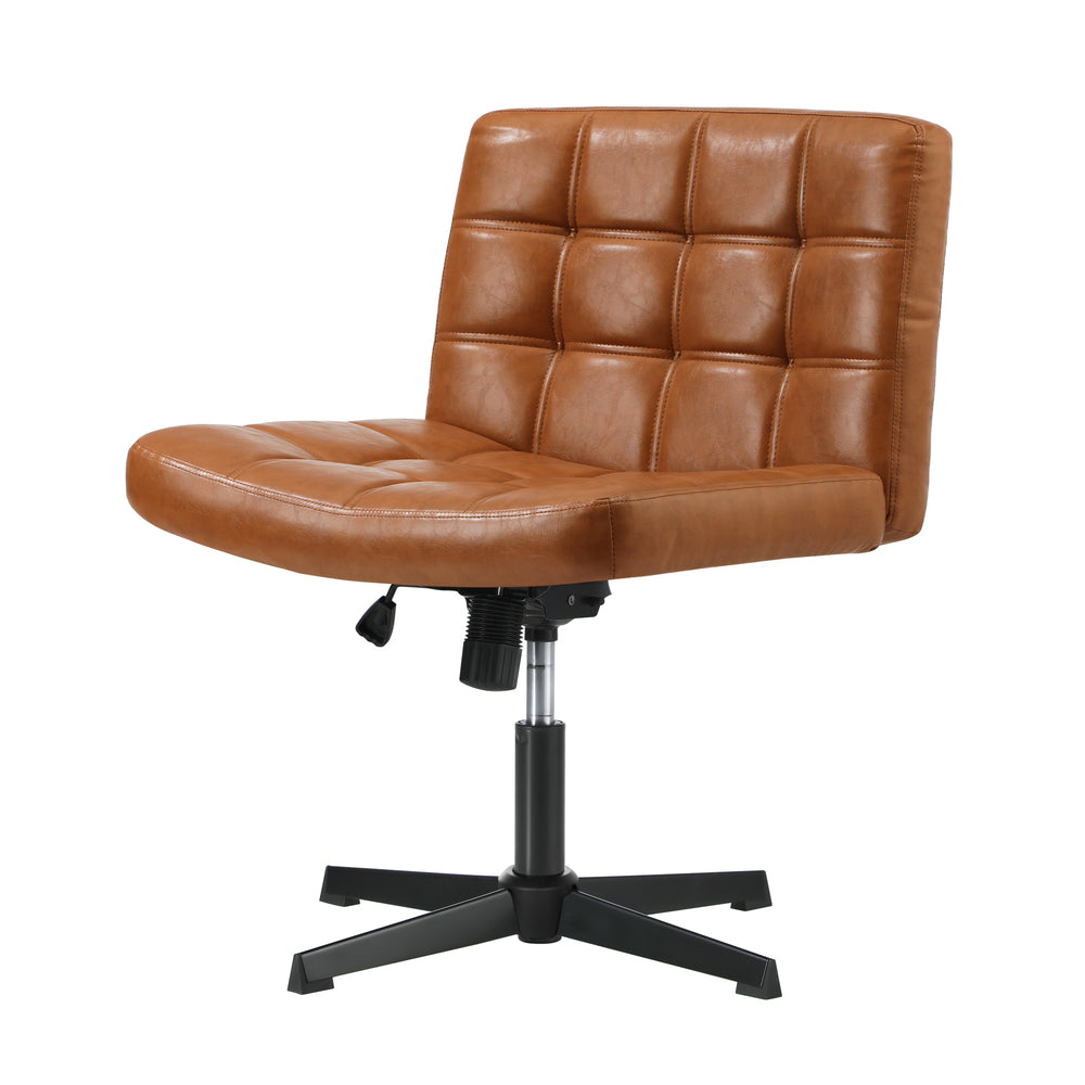 Mid Back Office Chair Wide Seat Black/Brown/White