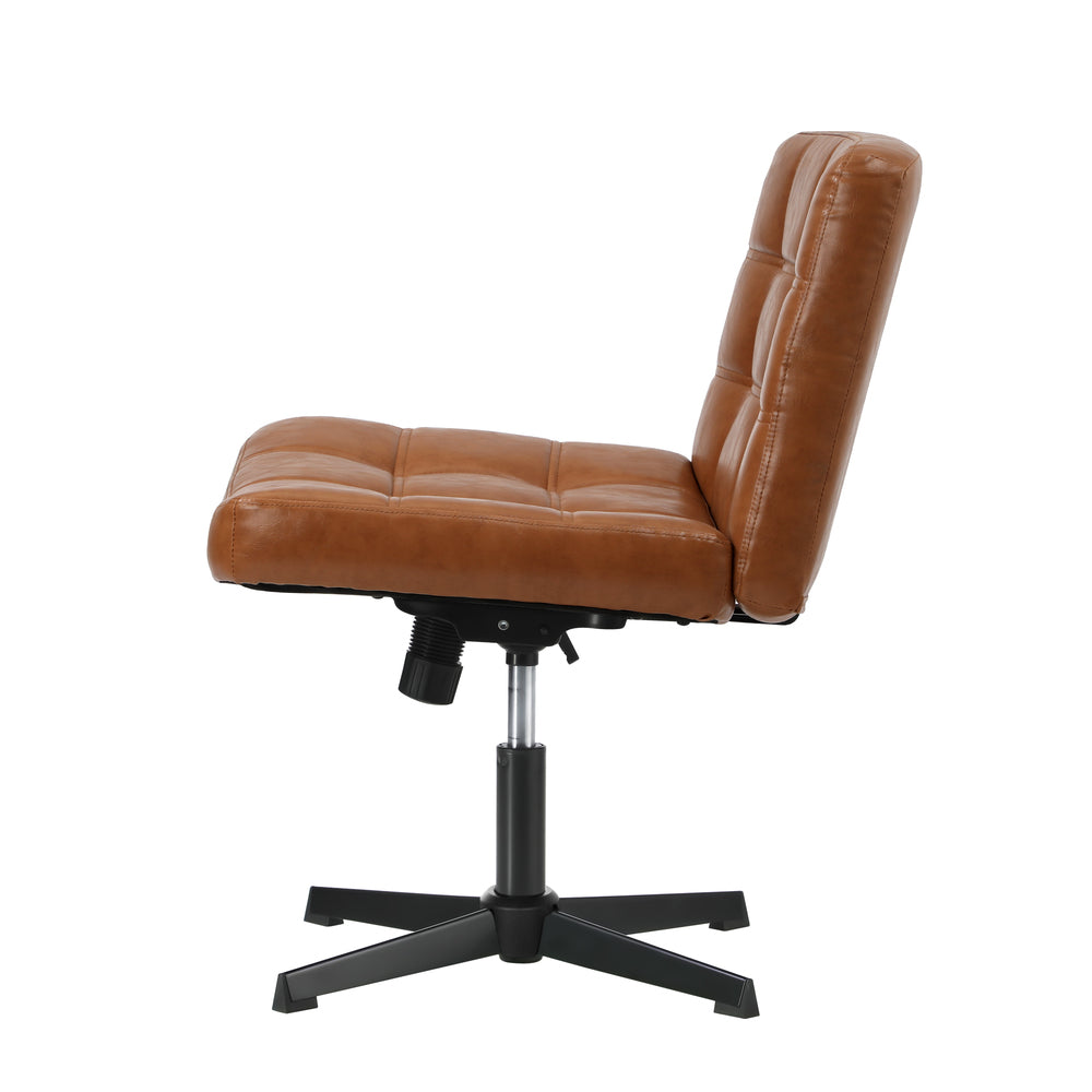 Mid Back Office Chair Wide Seat Black/Brown/White