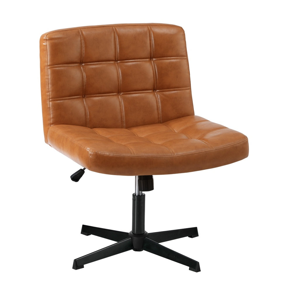 Mid Back Office Chair Wide Seat Black/Brown/White