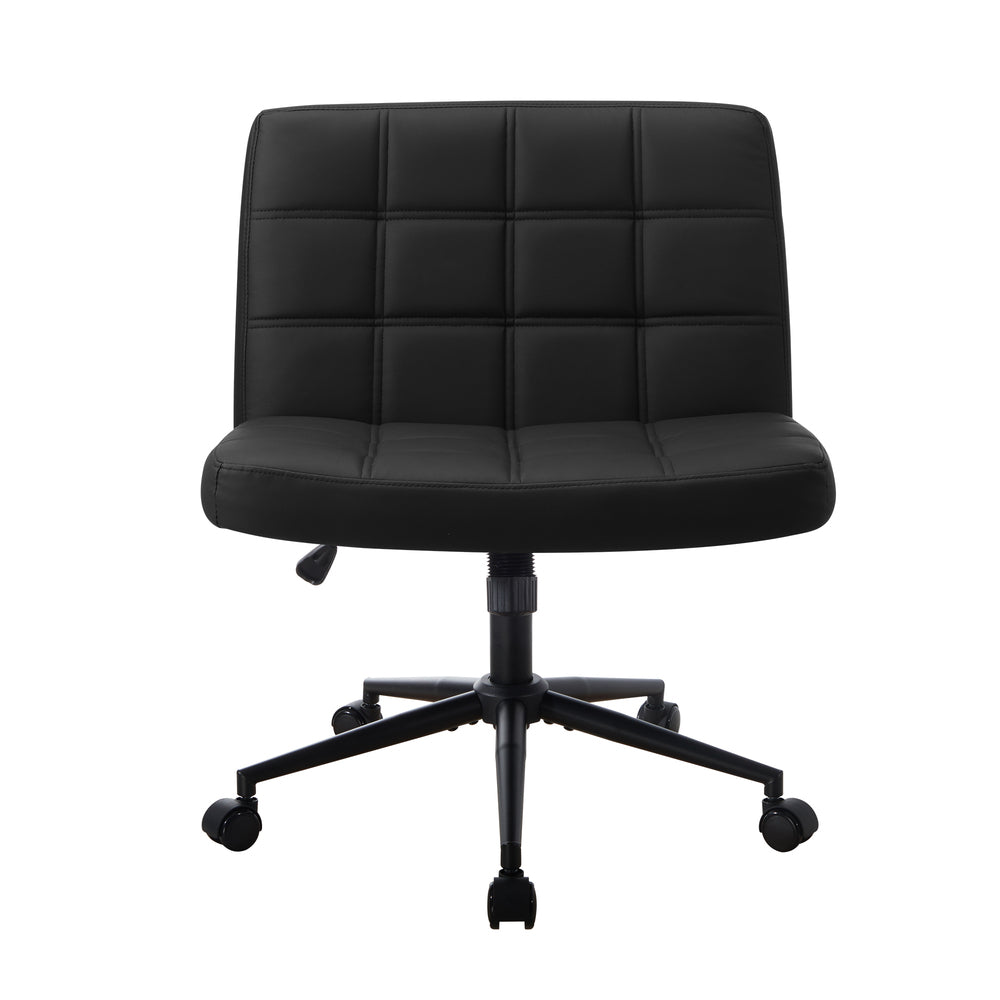 Mid Back Office Chair Wide Seat Black/Brown/White