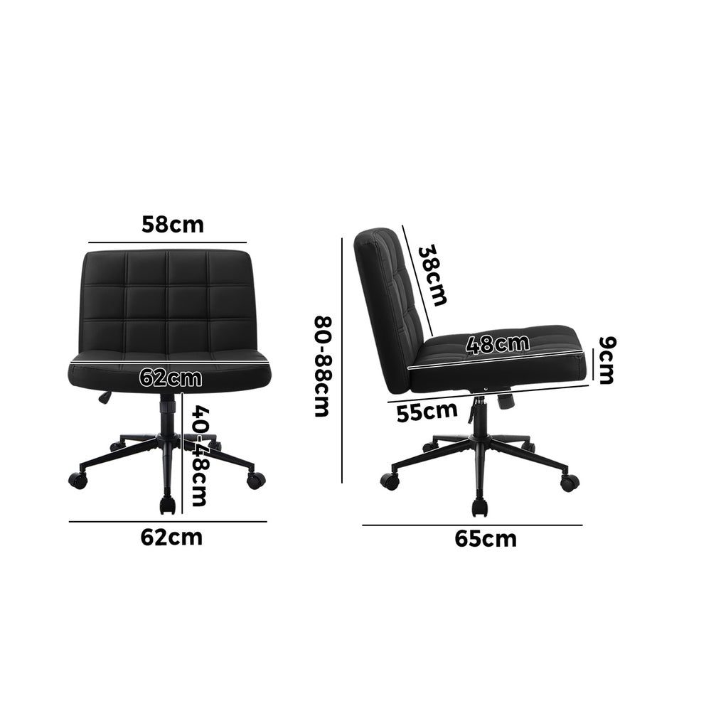 Mid Back Office Chair Wide Seat Black/Brown/White
