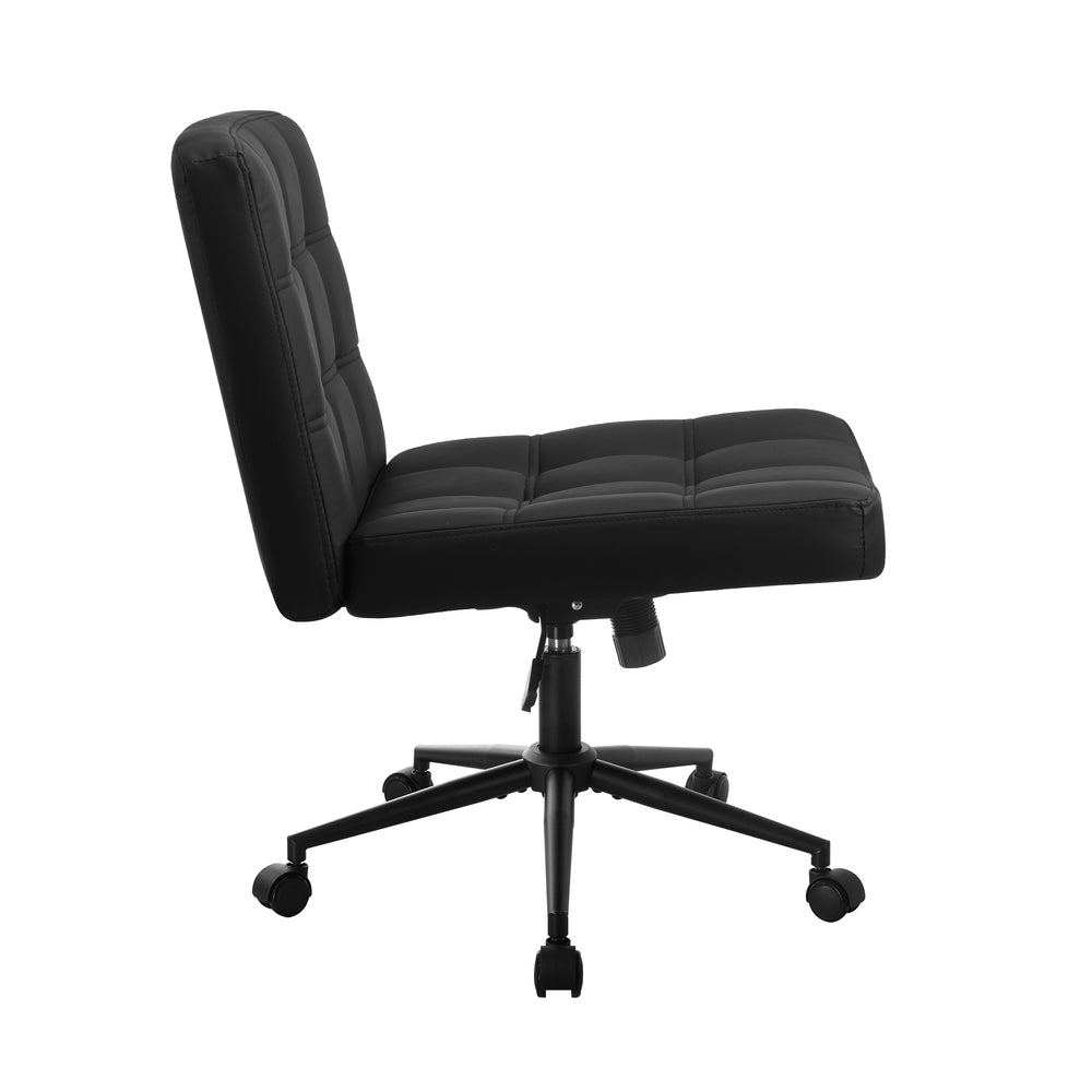 Mid Back Office Chair Wide Seat Black/Brown/White