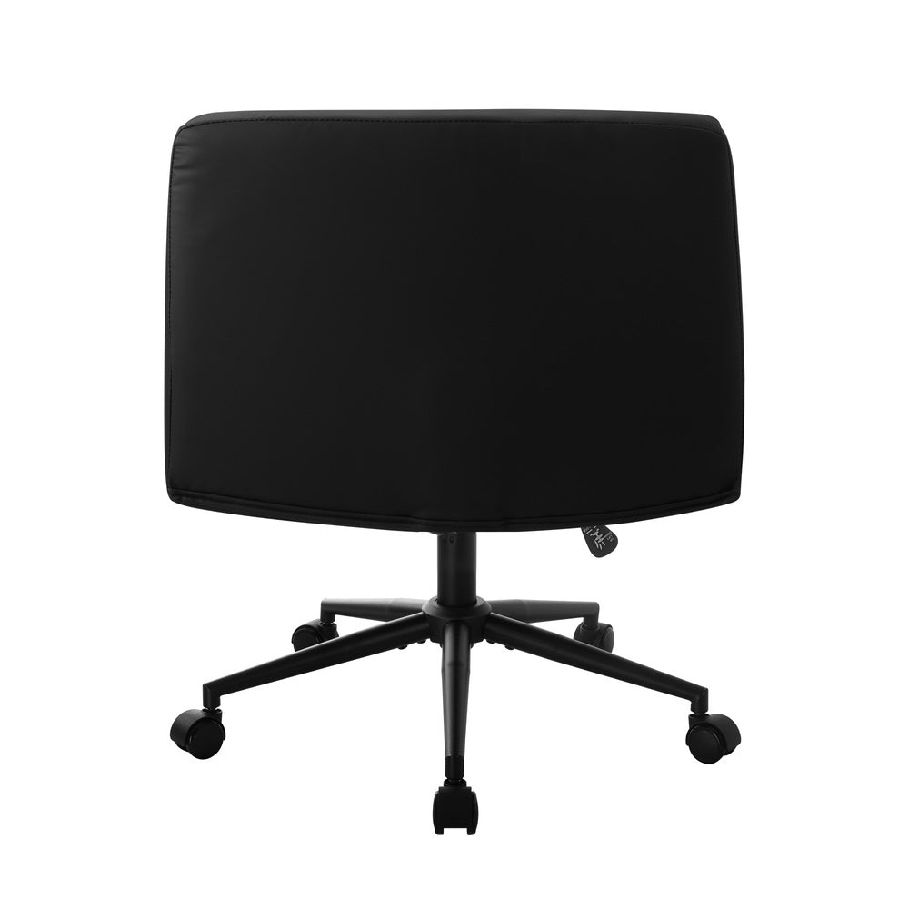 Mid Back Office Chair Wide Seat Black/Brown/White