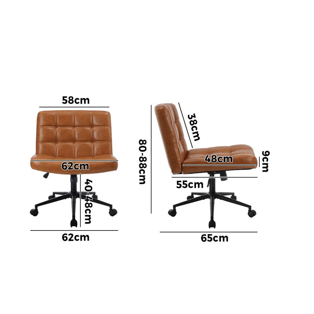 Mid Back Office Chair Wide Seat Black/Brown/White