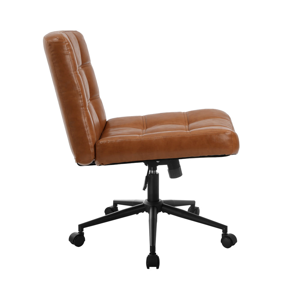 Mid Back Office Chair Wide Seat Black/Brown/White