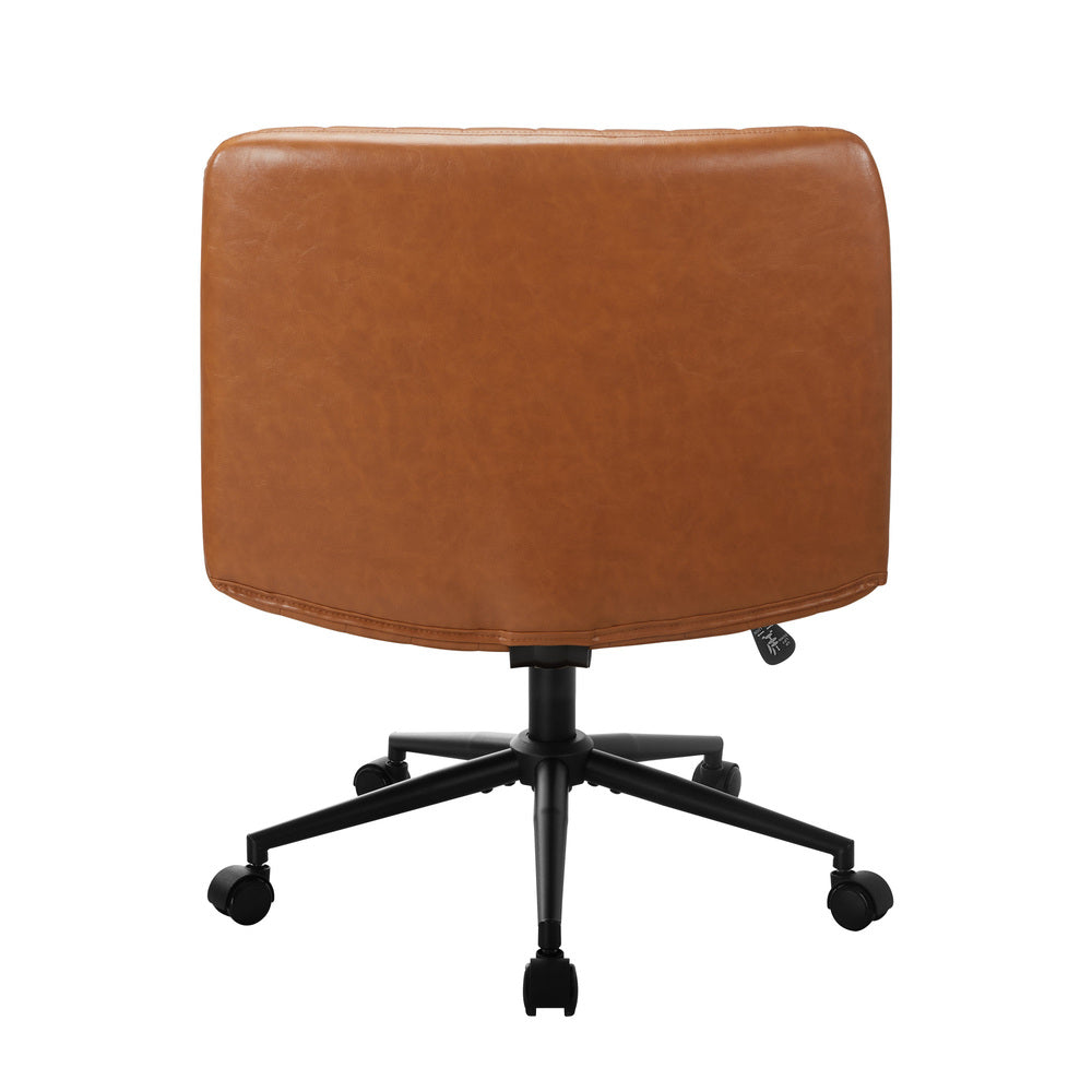 Mid Back Office Chair Wide Seat Black/Brown/White