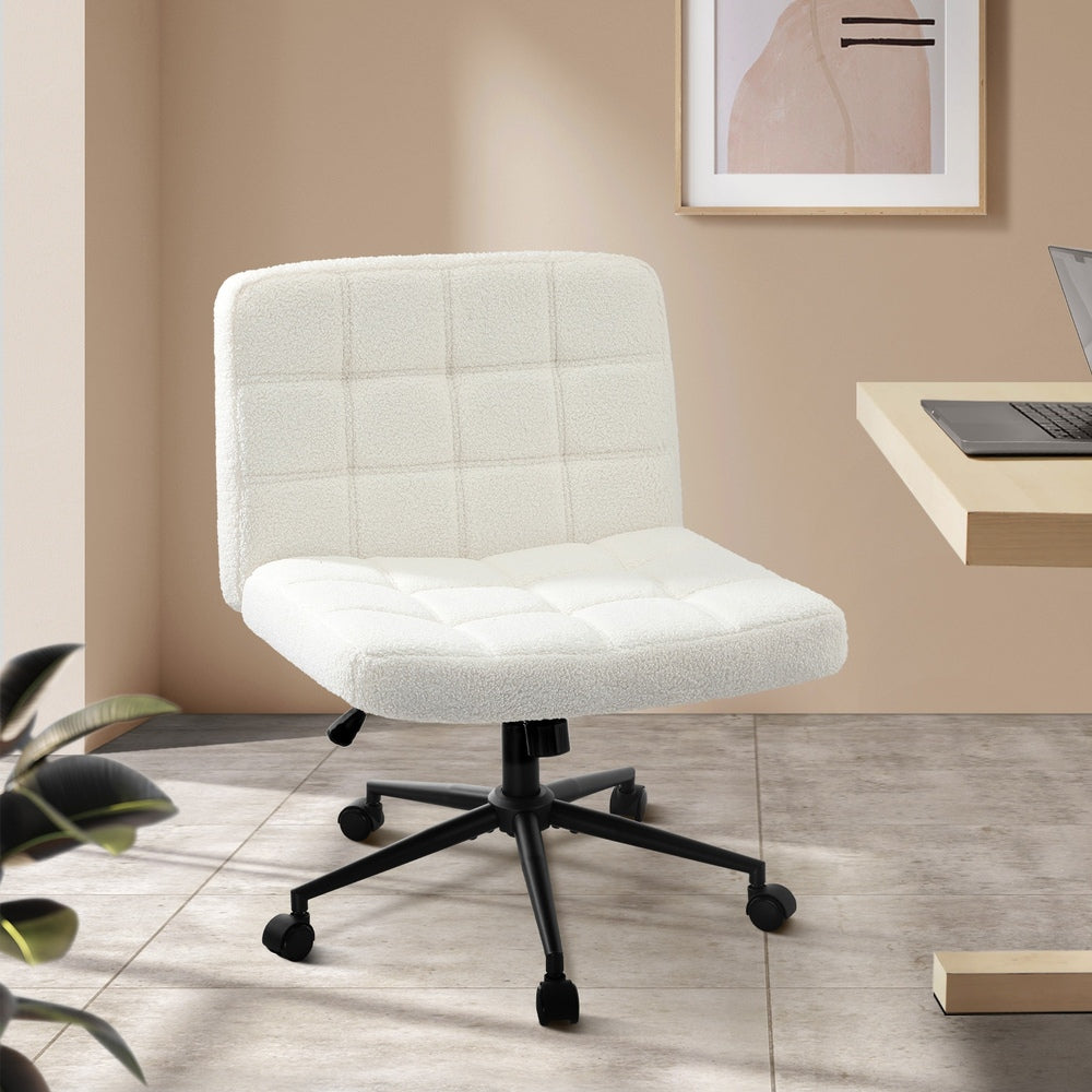 Mid Back Office Chair Wide Seat Black/Brown/White