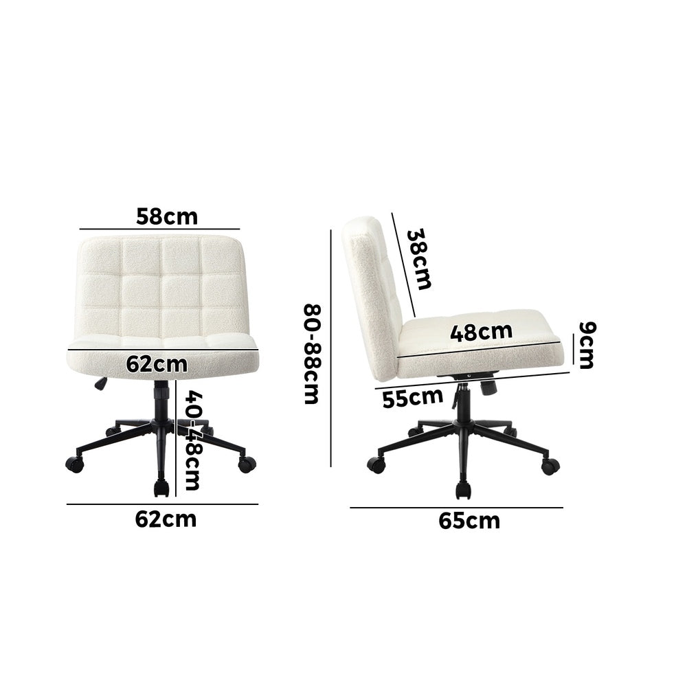 Mid Back Office Chair Wide Seat Black/Brown/White