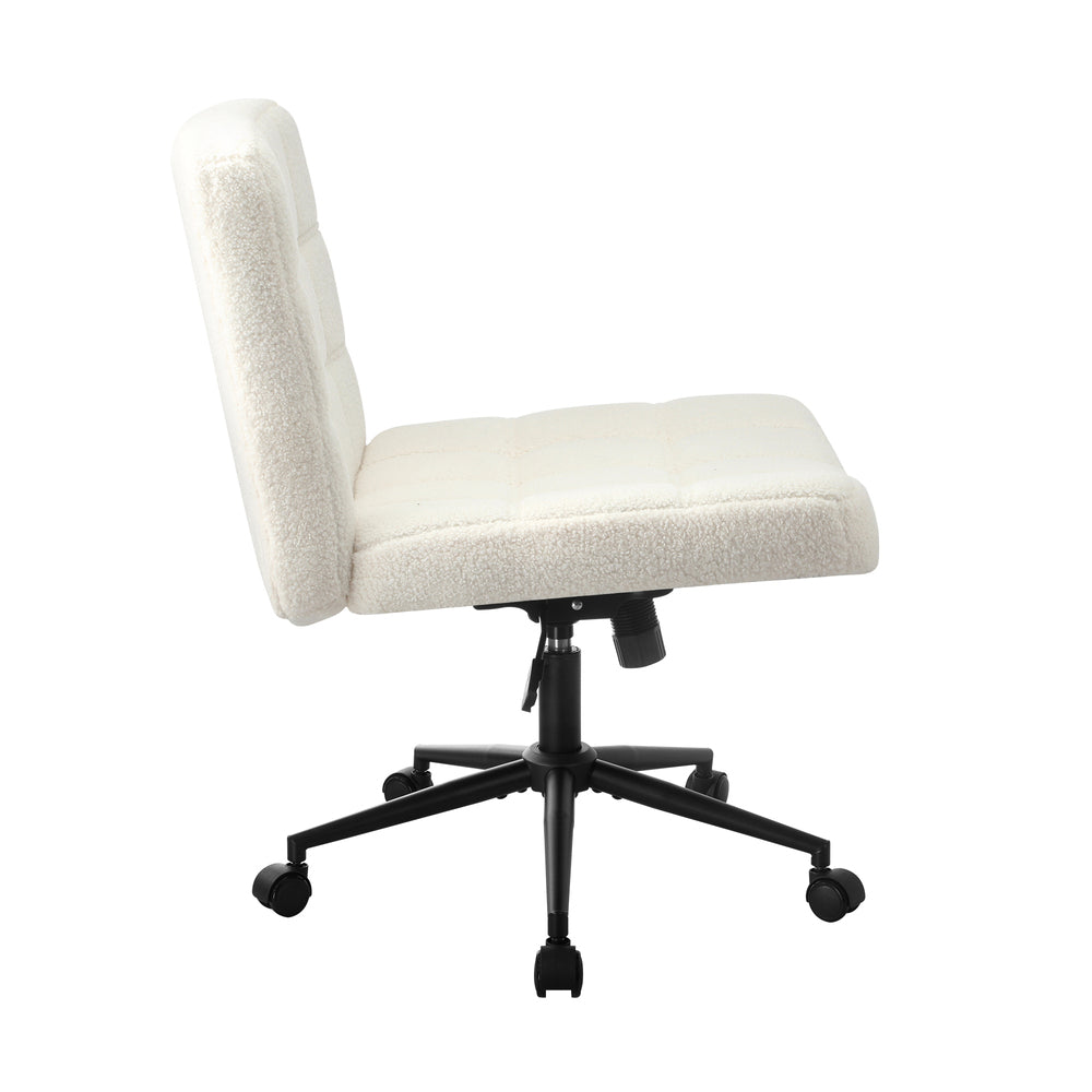 Mid Back Office Chair Wide Seat Black/Brown/White