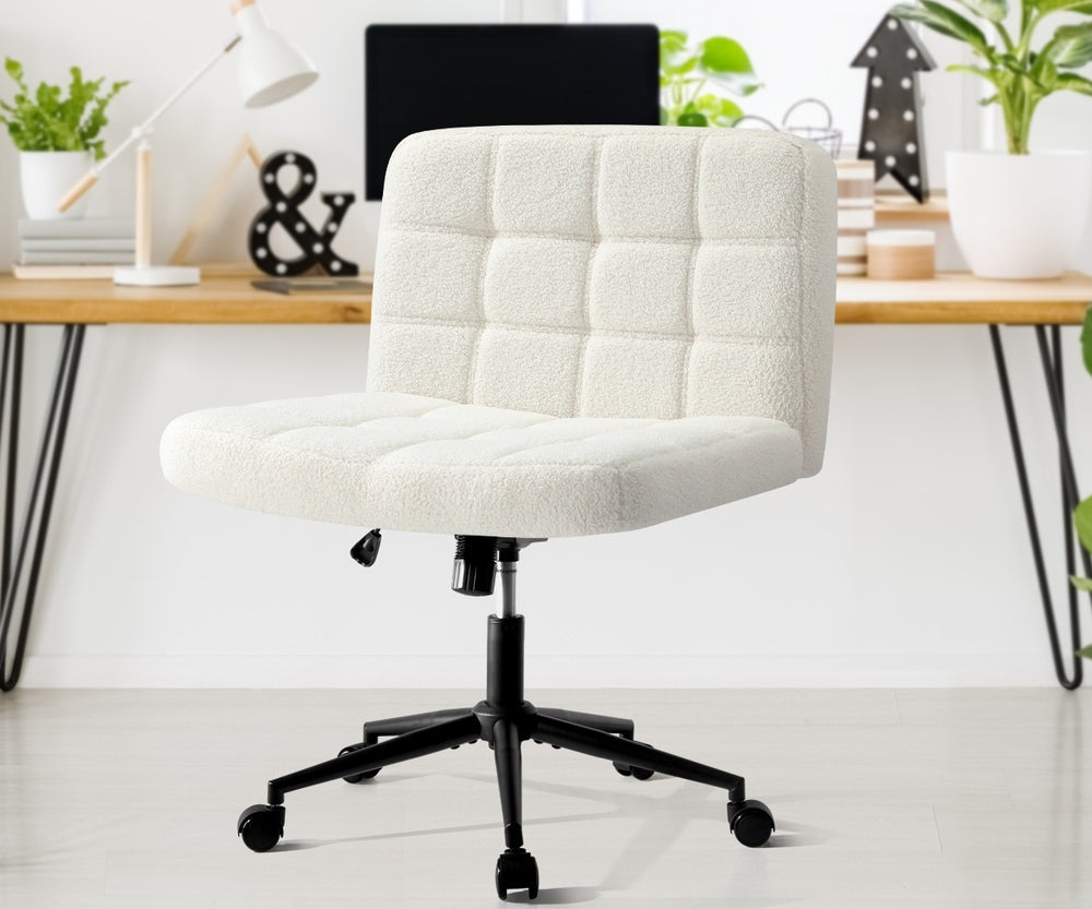 Mid Back Office Chair Wide Seat Black/Brown/White