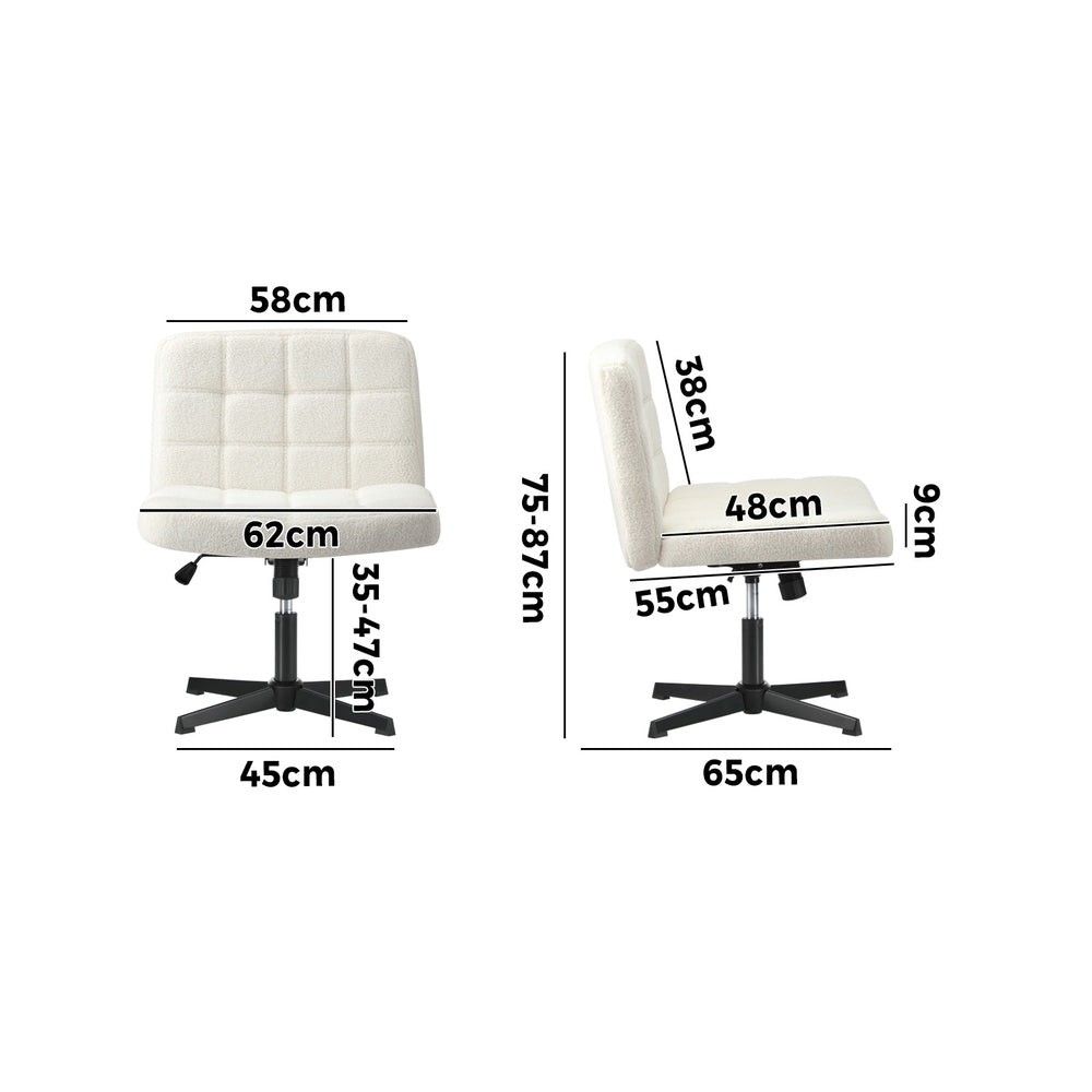 Mid Back Office Chair Wide Seat Black/Brown/White