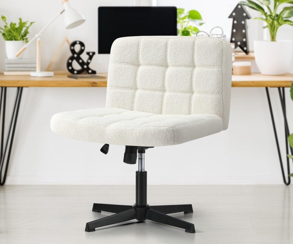 Mid Back Office Chair Wide Seat Black/Brown/White