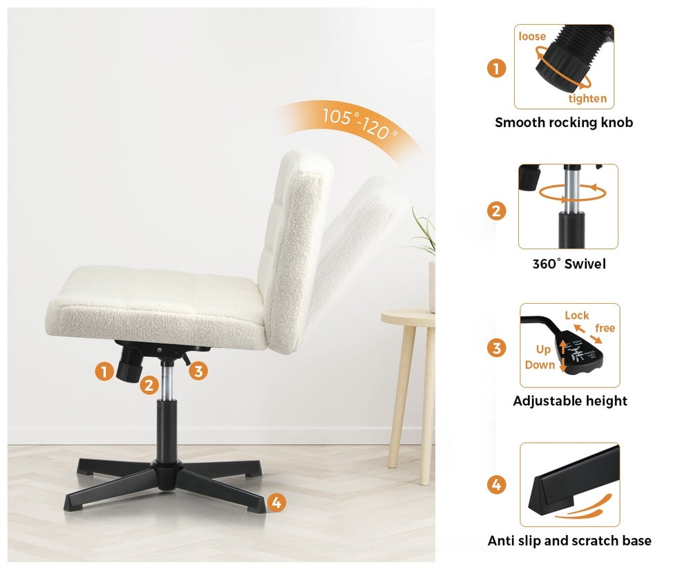 Mid Back Office Chair Wide Seat Black/Brown/White