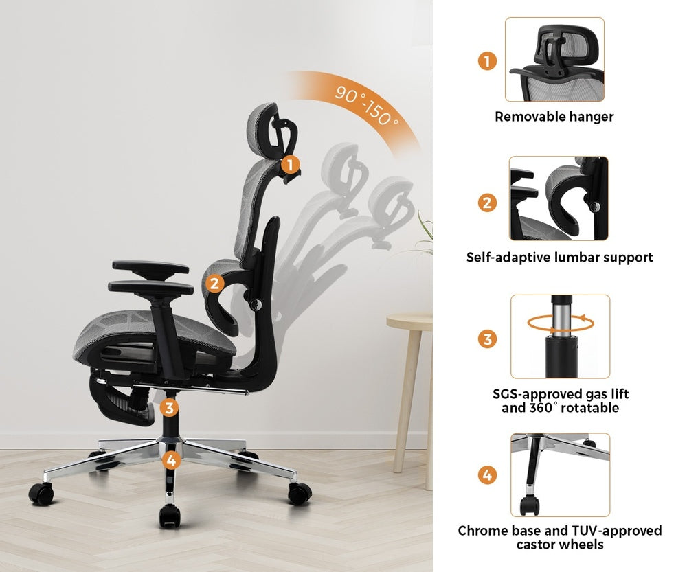 Ergonomic Office Chair Mesh Executive Seat Black/Grey/White
