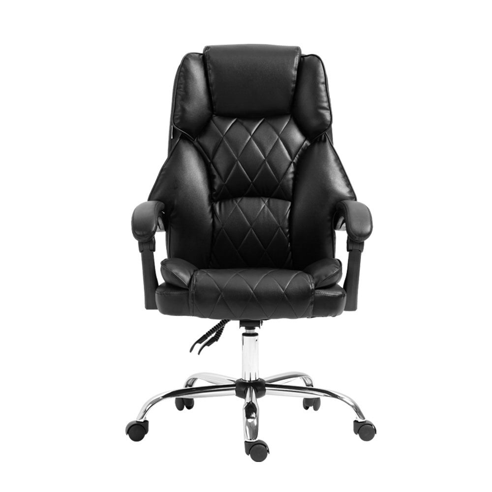 Executive Office Chair Leather Recliner Black Ergonomic Desk Chair