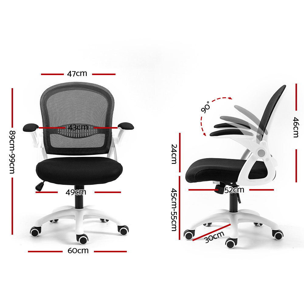 Mid Back Mesh Office Chair Black Ergonomic Desk Seating