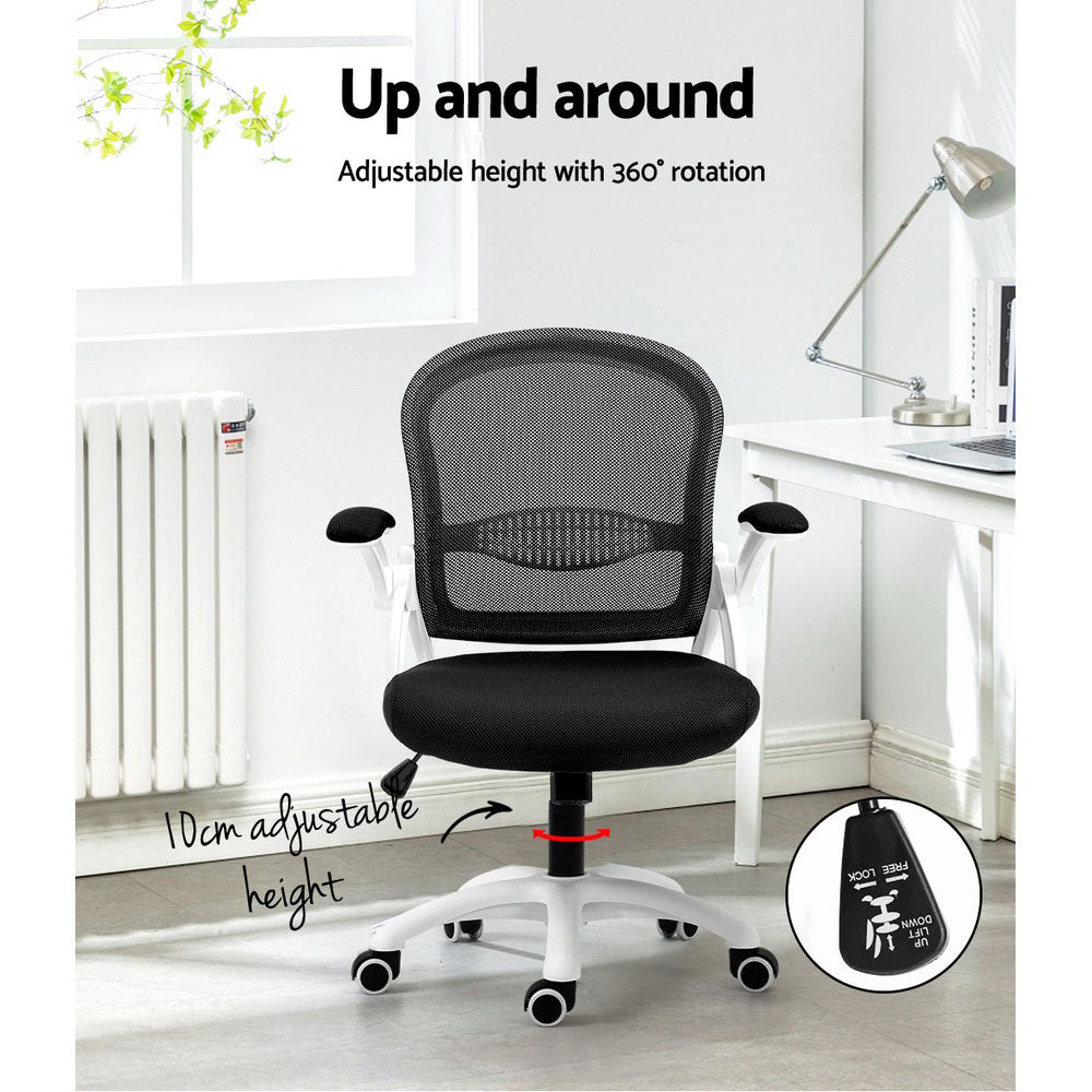 Mid Back Mesh Office Chair Black Ergonomic Desk Seating