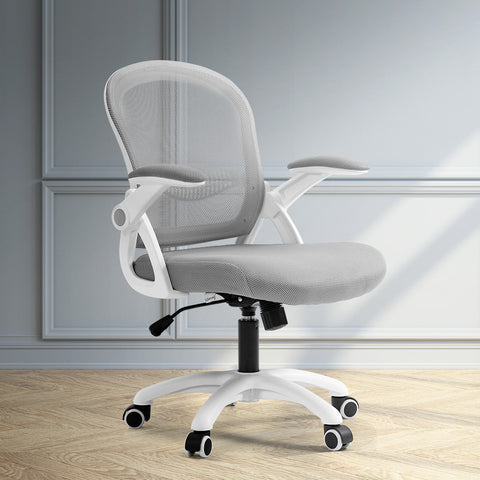 Office Chair Mesh Computer Desk Chairs Mid Back Work Home Study Grey