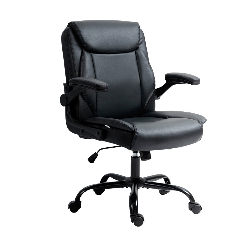 Executive Mid-Back Office Chair Black Ergonomic Desk Seating