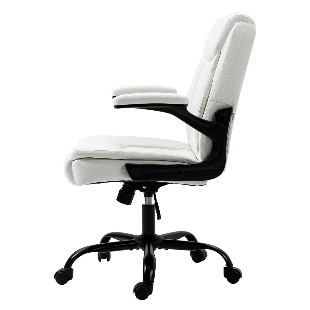 Executive Office Chair Mid Back White