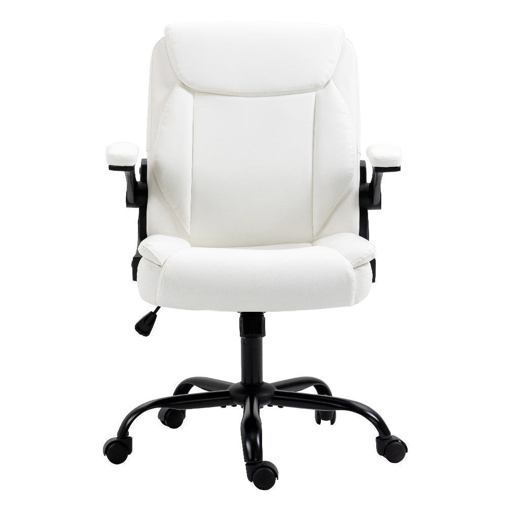 Executive Mid-Back Office Chair White Comfortable