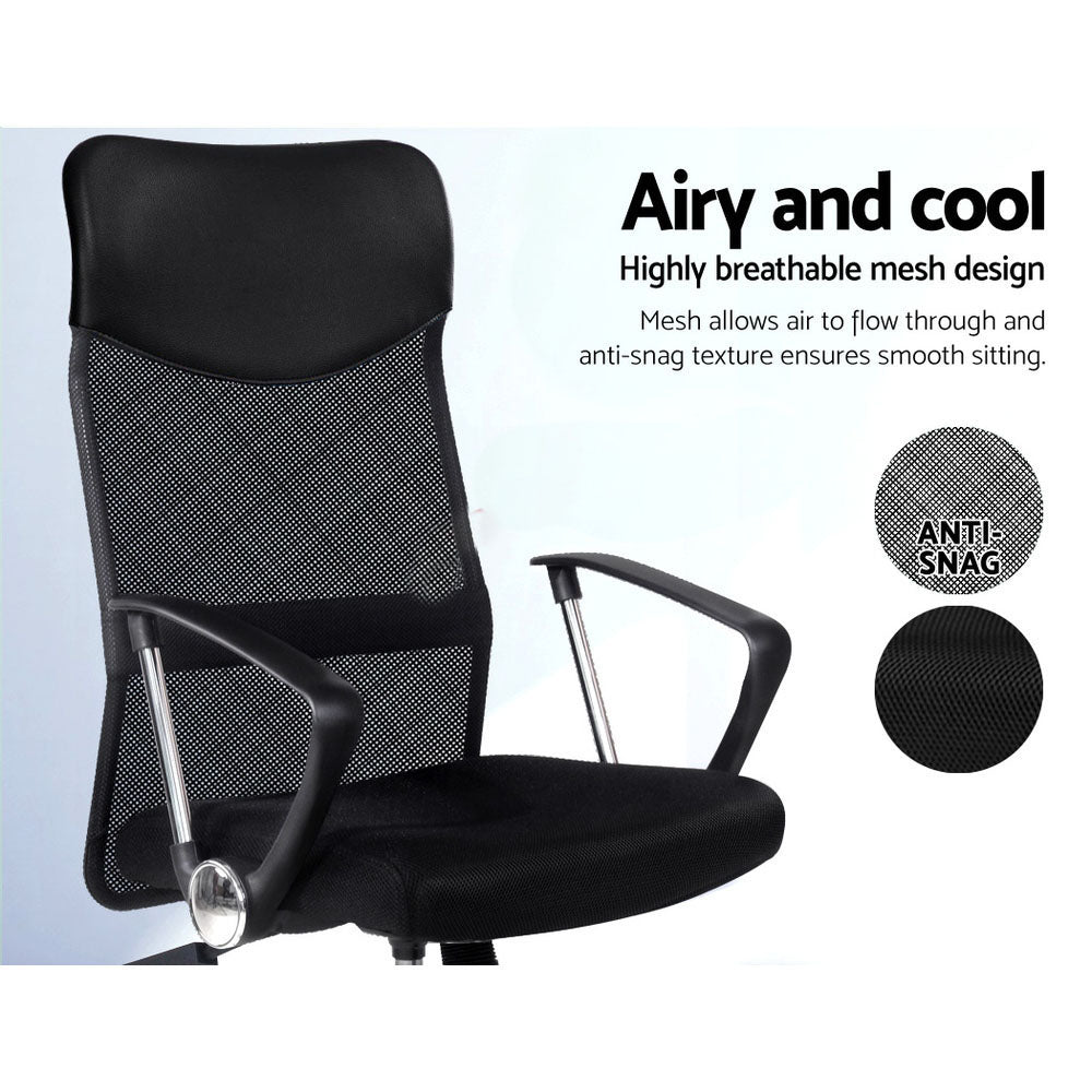 High Back Mesh Office Chair Black Ergonomic Adjustable Swivel Desk Chair