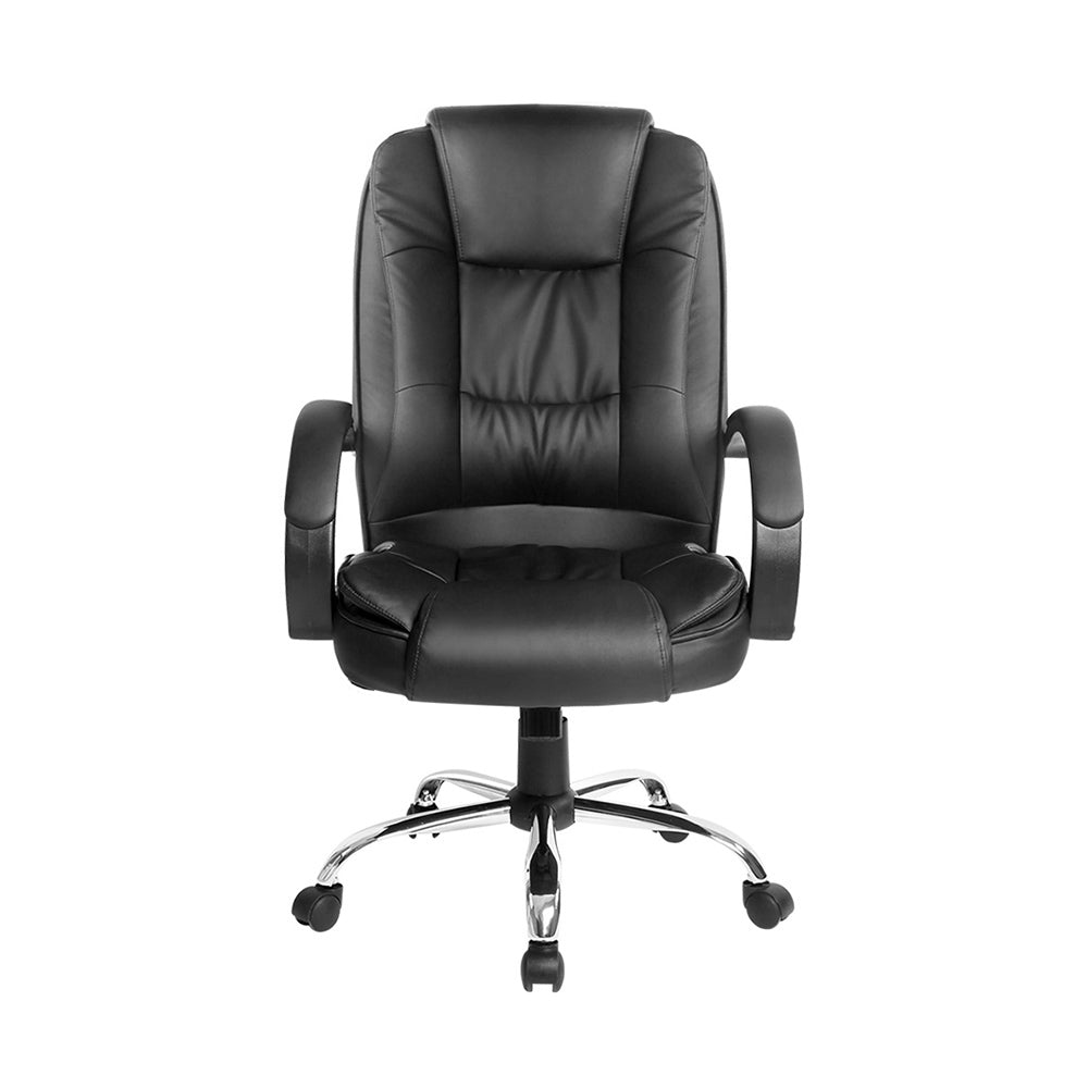 Executive Office Chair Black Leather Tilt Adjustable Swivel Desk Seat