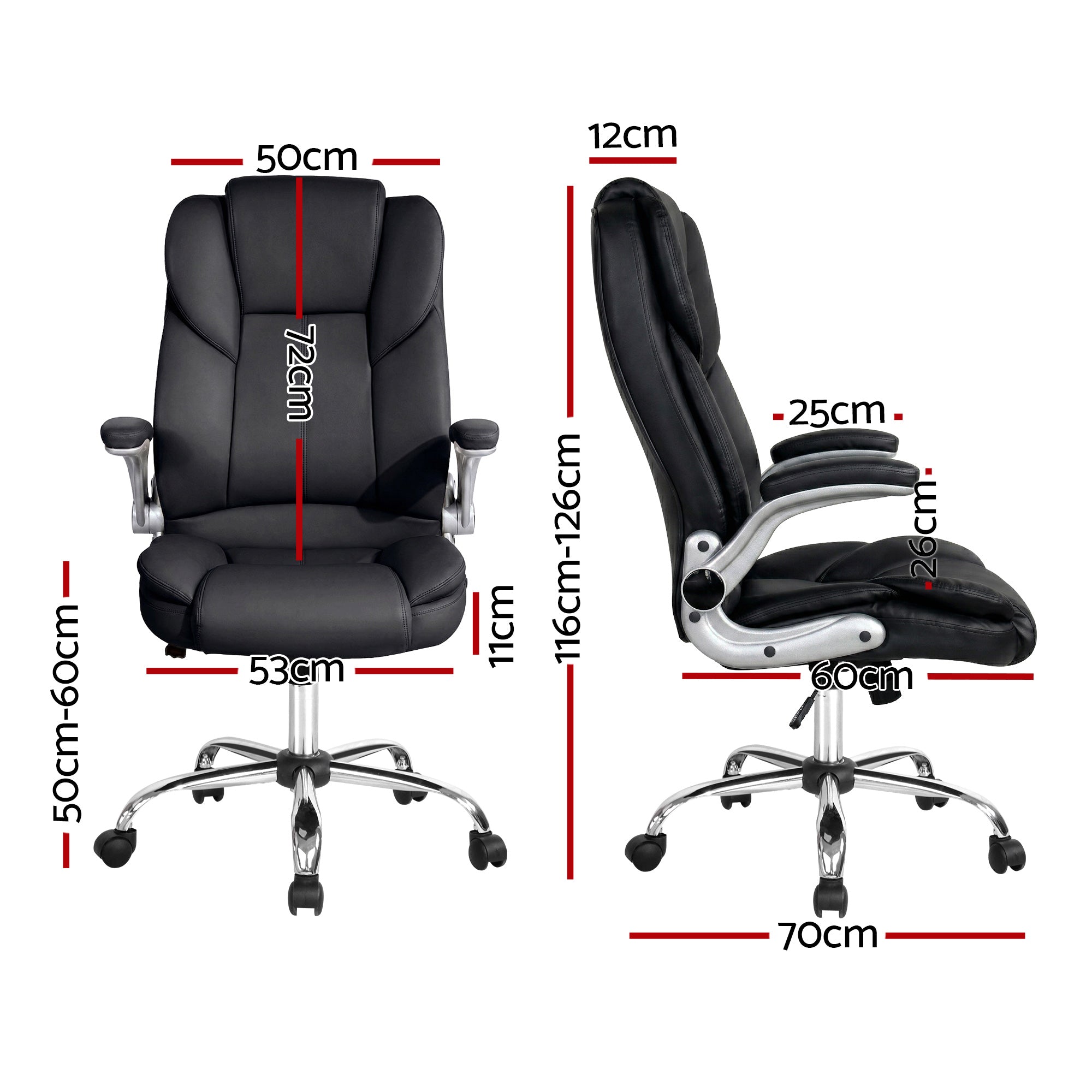 Executive Office Chair Leather Tilt Black