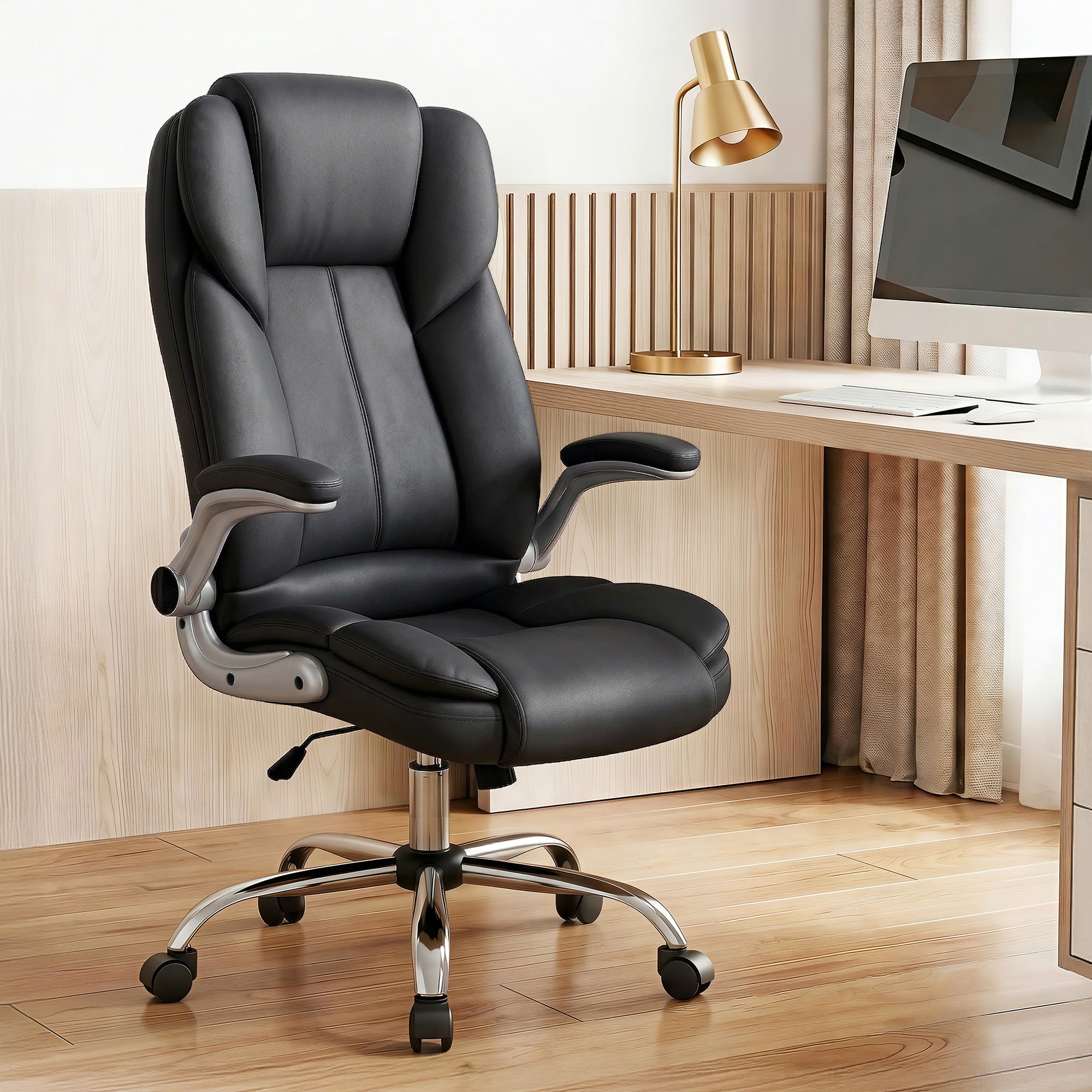 Executive Office Chair Leather Tilt Black