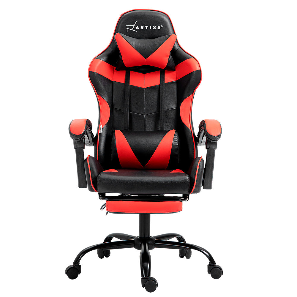 Gaming Office Chair Red Recliner Footrest High Back Ergonomic Racing Seat