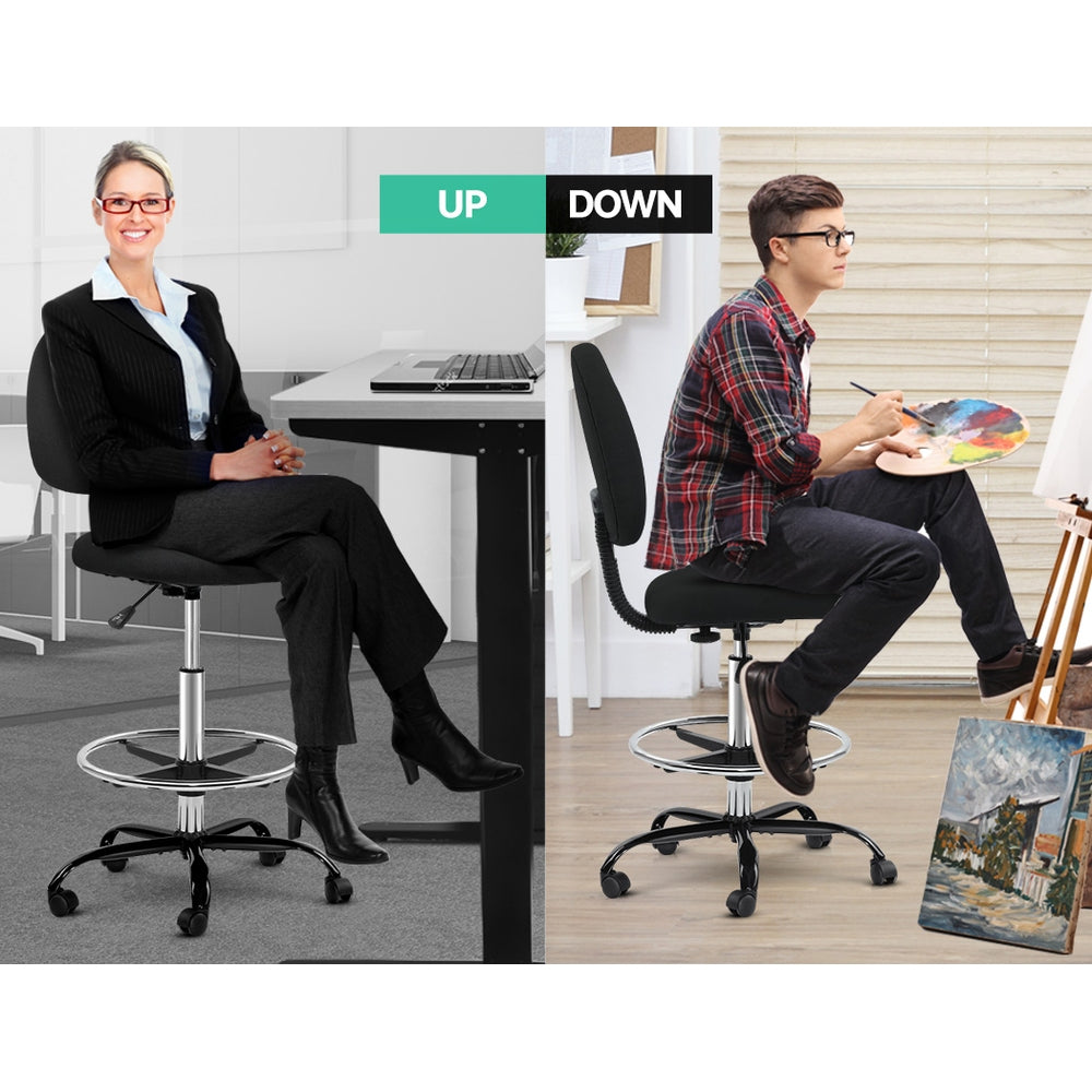Office Chair Veer Drafting Stool Fabric Chairs Black