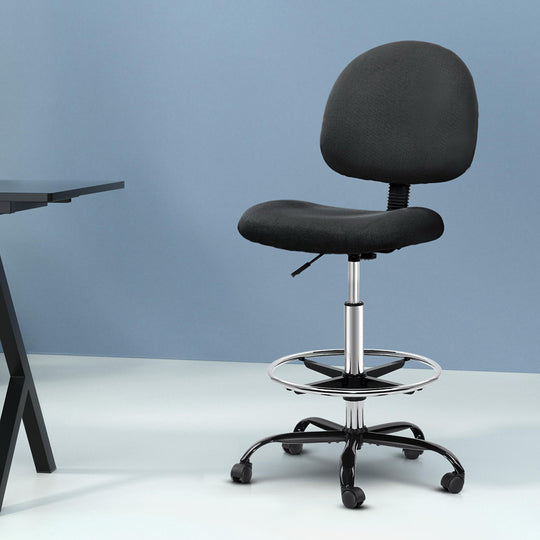 Office Chair Veer Drafting Stool Fabric Chairs Black - Office & Desk Chairs