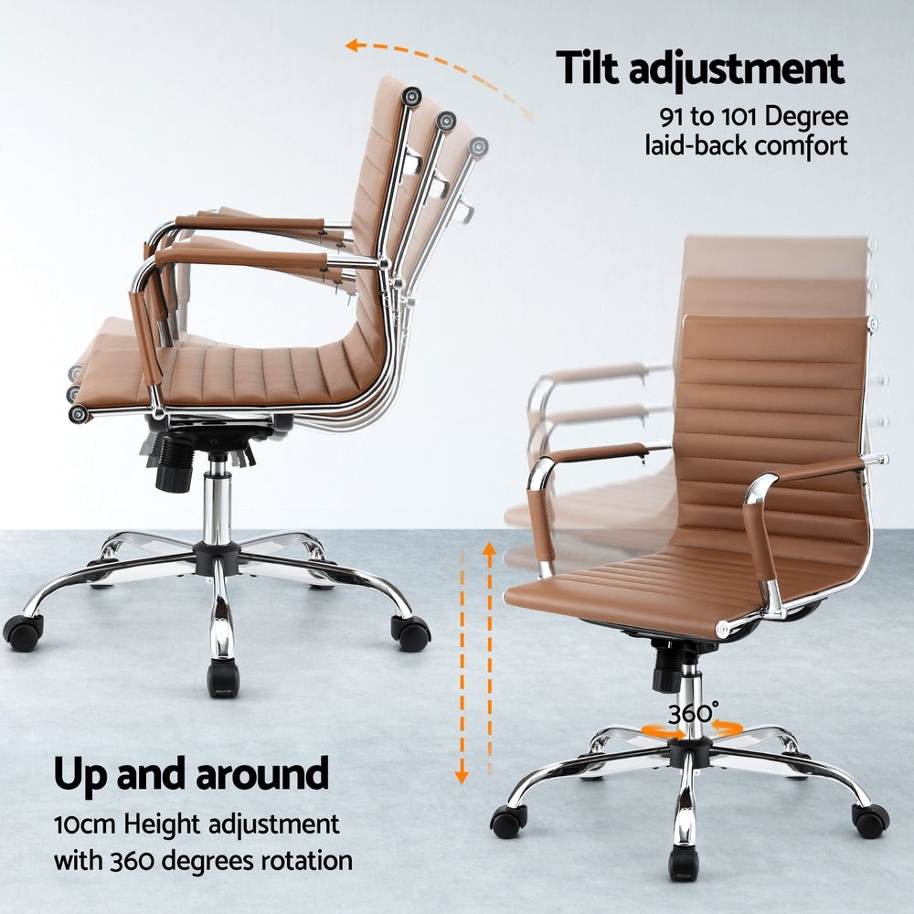 Office Chair Conference Chairs PU Leather Mid Back