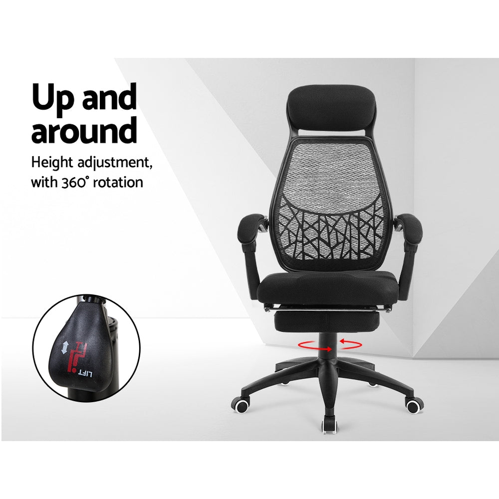 Mesh Office Chair Recliner Black