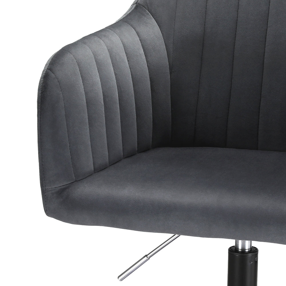 Office Chair Velvet Seat Cream/Dark Grey