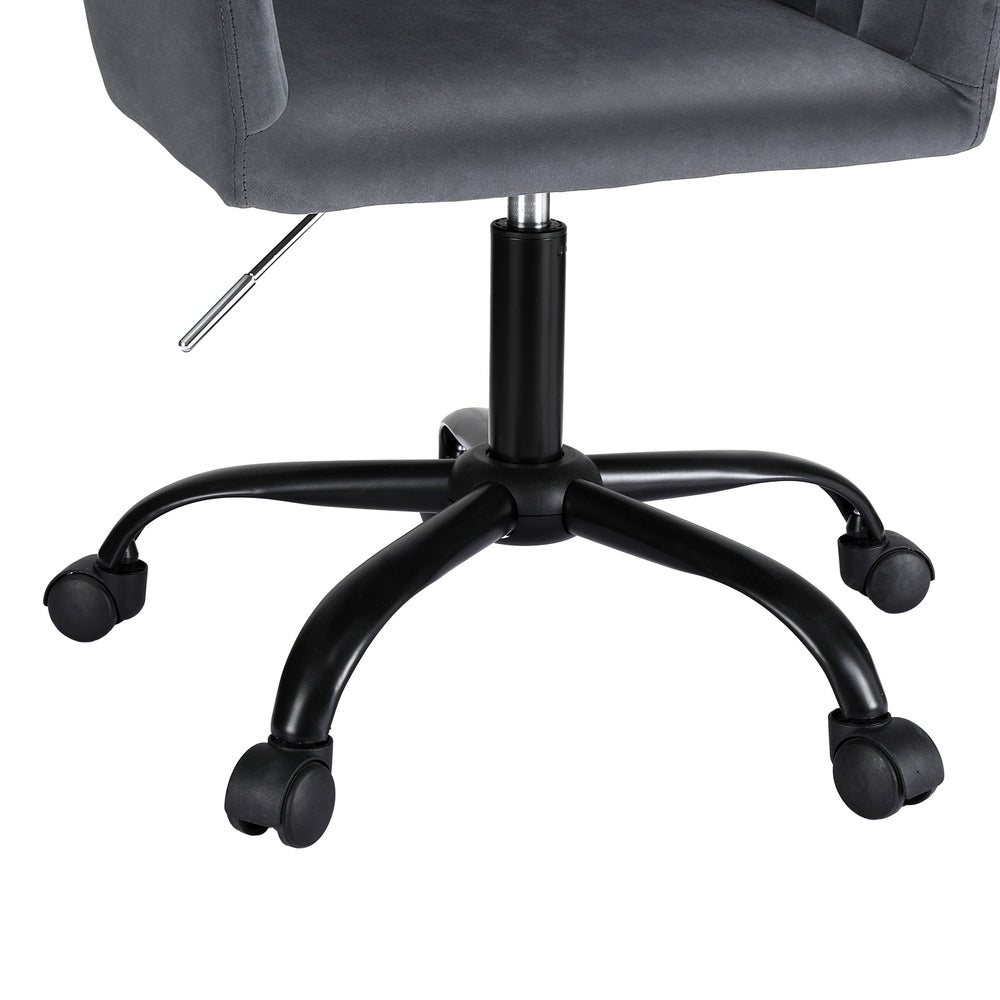 Office Chair Velvet Seat Cream/Dark Grey