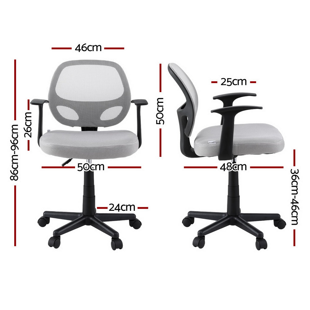 Mesh Office Chair - Mid-Back/Grey Ergonomic Design