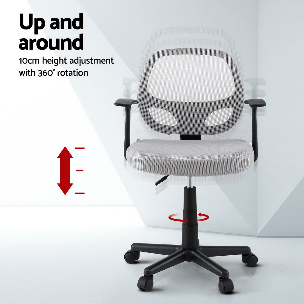 Mesh Office Chair - Mid-Back/Grey Ergonomic Design