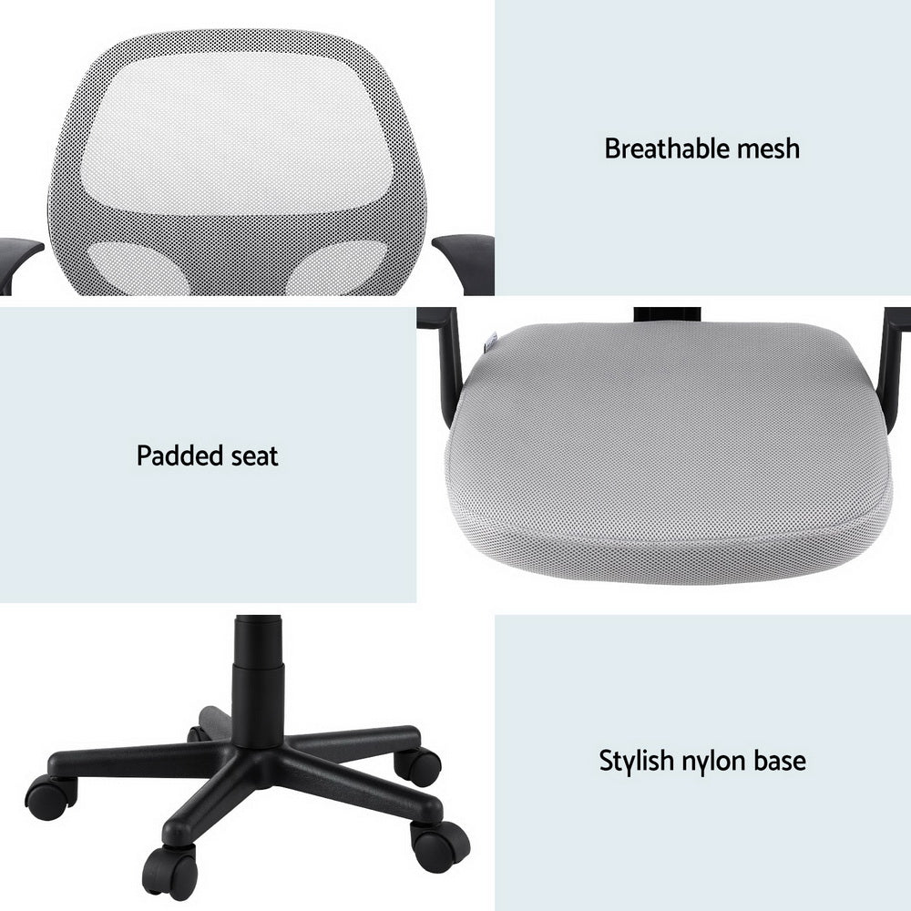 Mesh Office Chair - Mid-Back/Grey Ergonomic Design