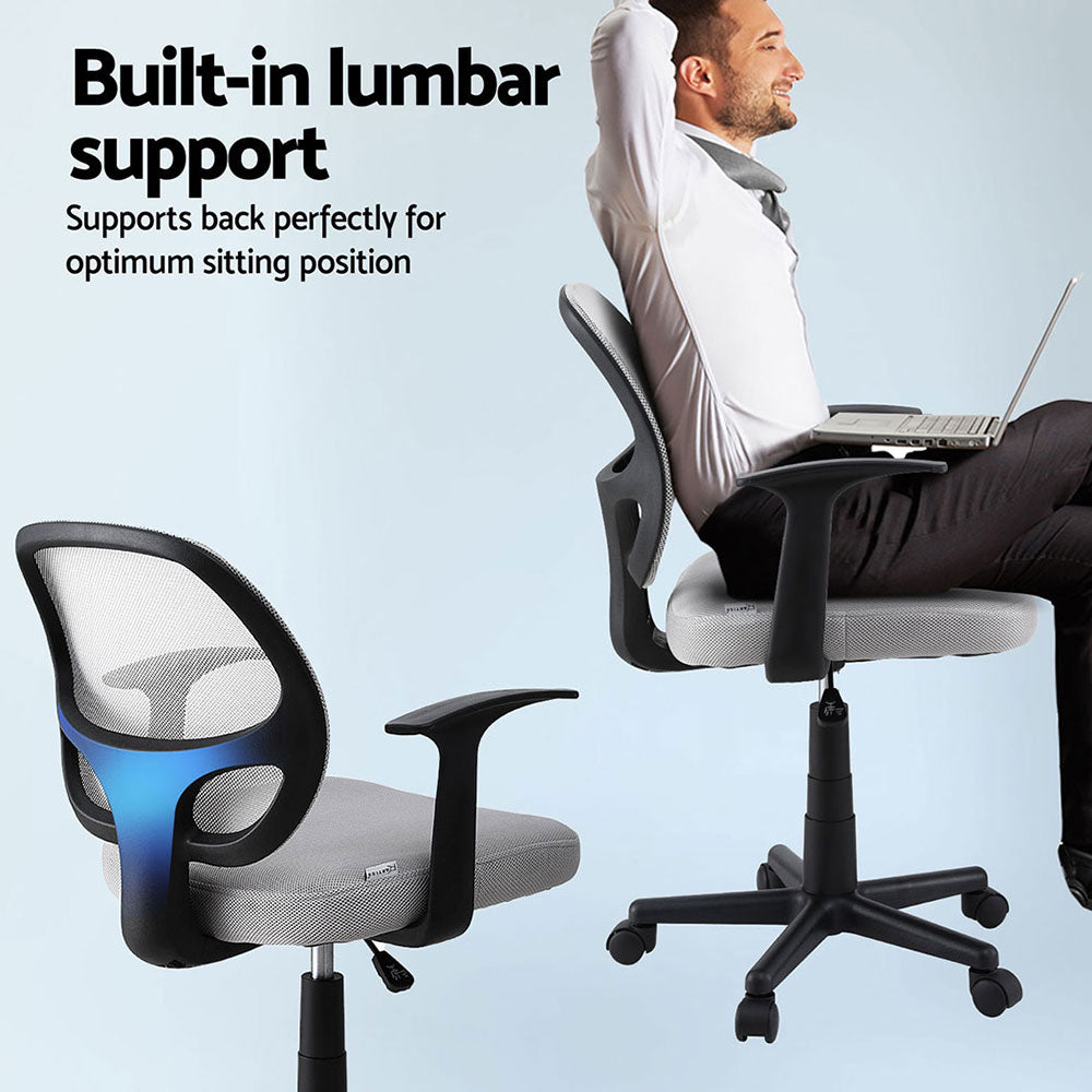 2x Mesh Office Chair Computer Desk Work Study Mid Back