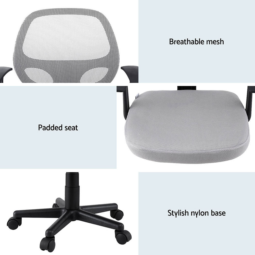 2x Mesh Office Chair Computer Desk Work Study Mid Back