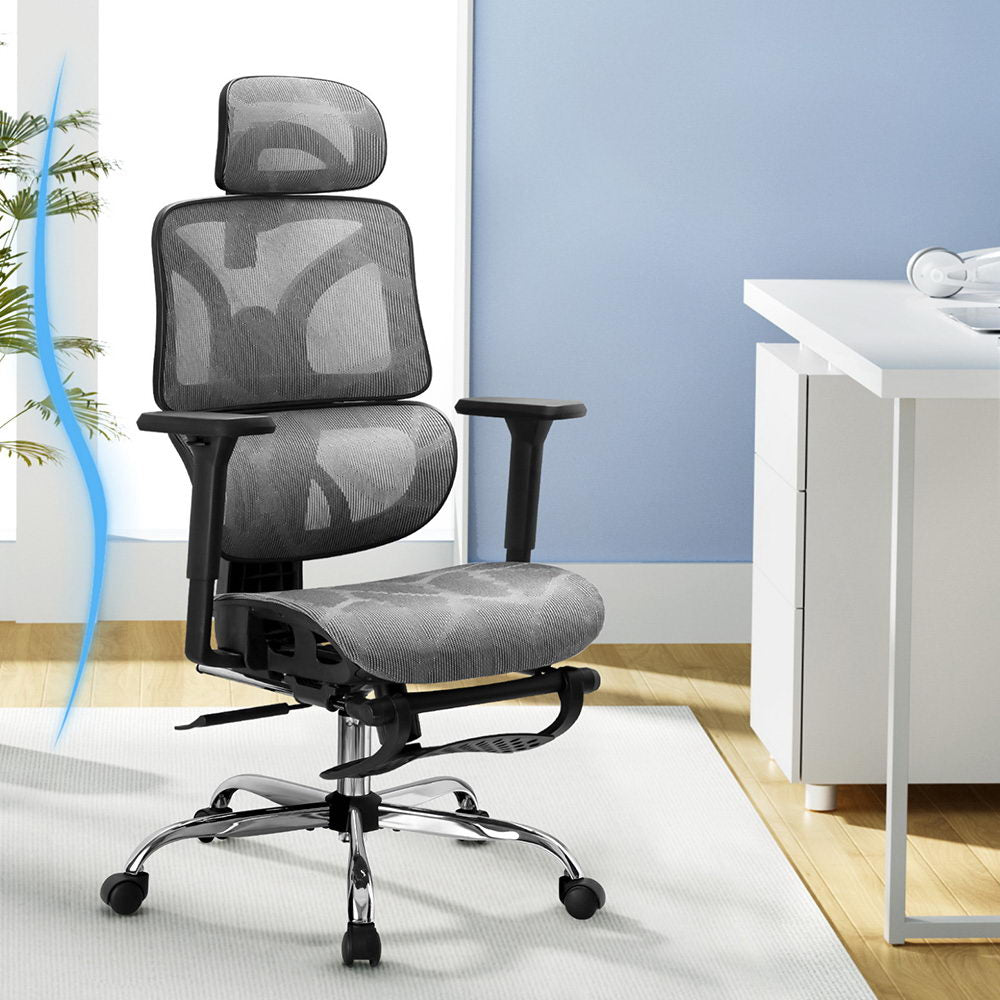 Ergonomic Office Chair Footrest Grey
