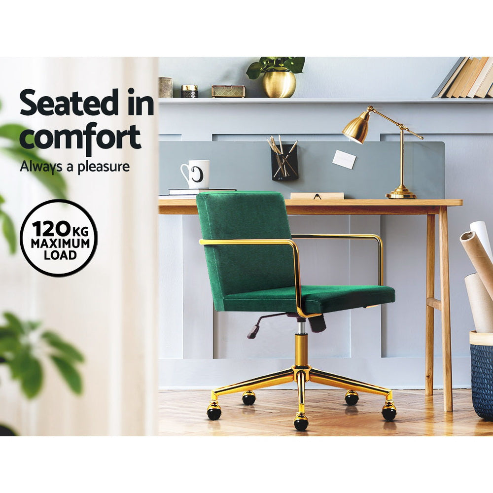 Luxurious Velvet Office Chair Executive Computer Chairs-Forest green