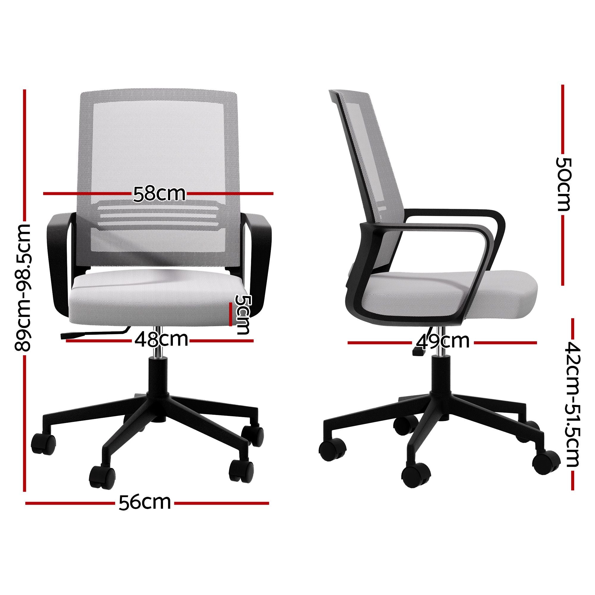 Artiss Mesh Office Chair Mid Back Black