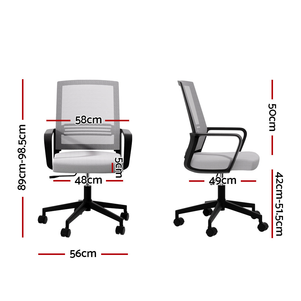 Grey/Black Mid Back Marvel Mesh Office Chair for Work and Gaming