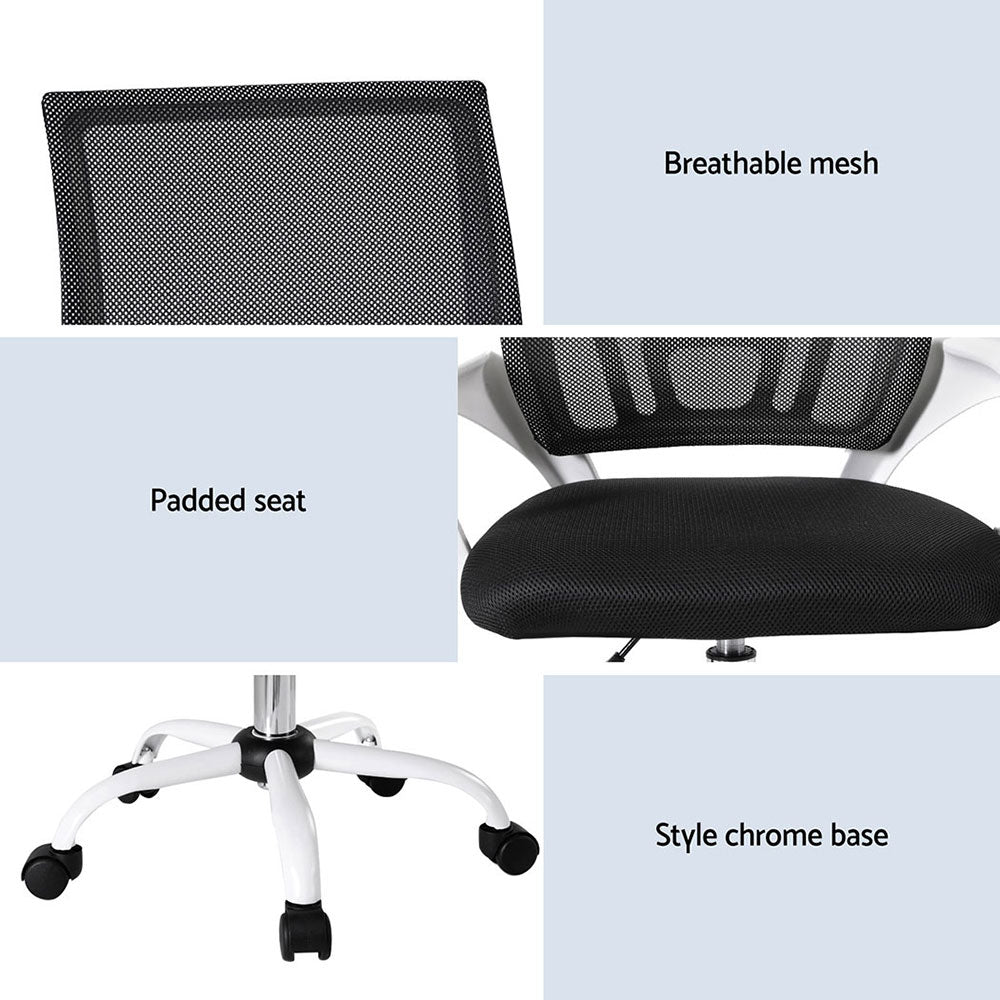 2x Office Chair Mesh Computer Gaming Desk Chairs Work Study Mid Back
