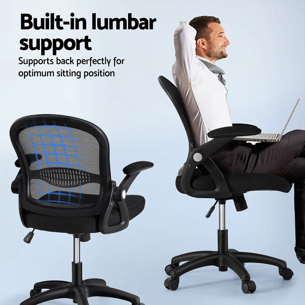 2x Mesh Office Chair Computer Gaming Desk Chairs Work Study Mid Back